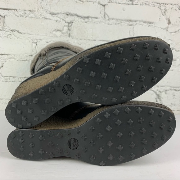 Timberland Monogram Tall Slip In Fur Top Wedge Boots 8.5 - Picture 10 of 13